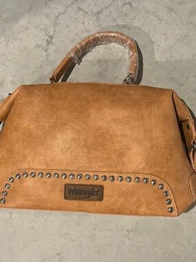 Wrangler Tan Studded Satchel Handbag